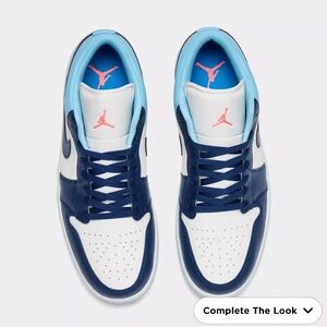 Air Jordan 1 Retro Low - Navy, White & Light Blue Toddler Kids
